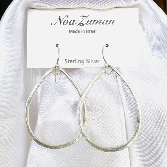 Noa Zuman Jewelry - New Noa Zuman 925 Sterling Silver Textured Teardrop Dangle Earrings Handmade